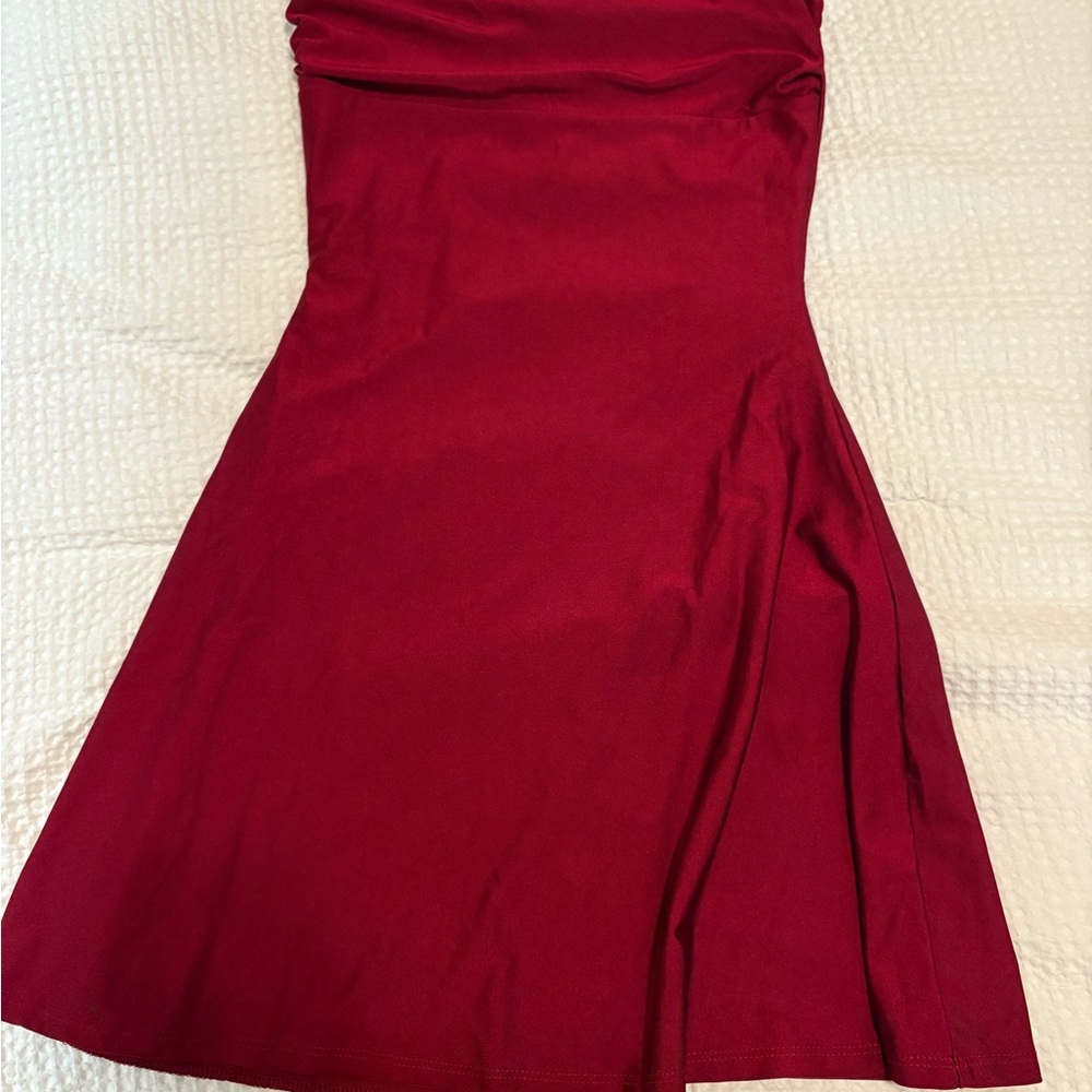 Elegant Red Strapless Dress
